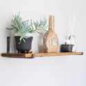 Slim rustic shelves with L shaped bracket