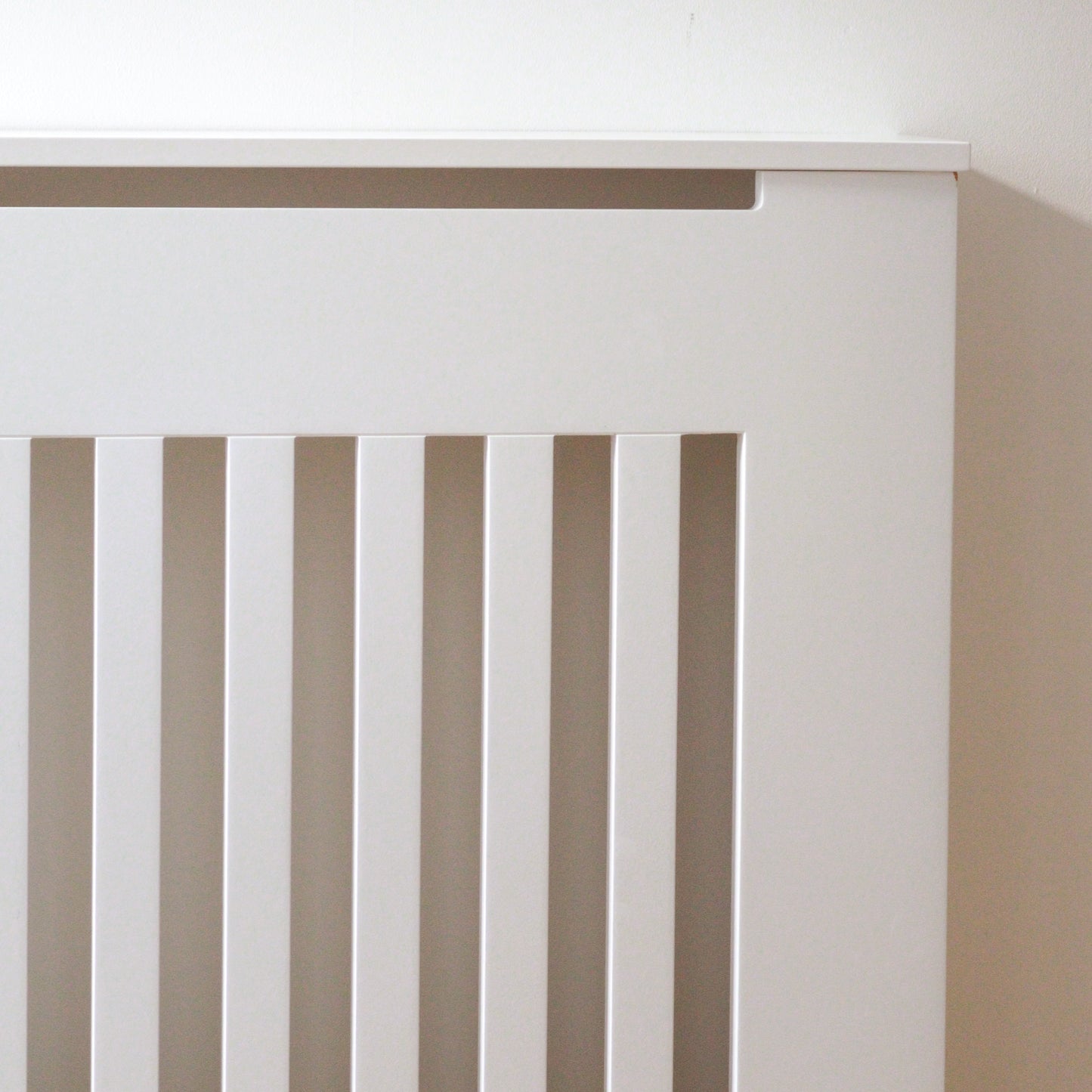 Custom Sized Radiator Cover: Wide Gap Vertical Slats