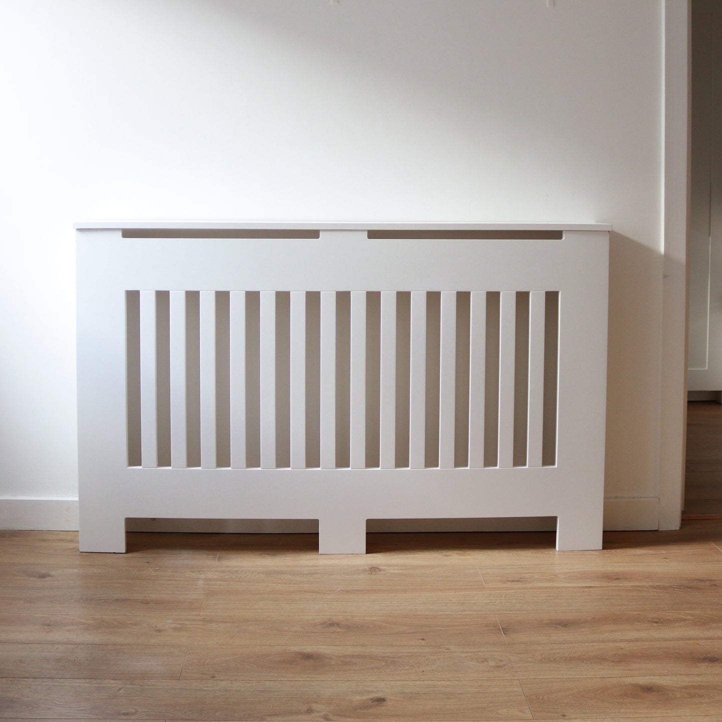 Custom Sized Radiator Cover: Wide Gap Vertical Slats