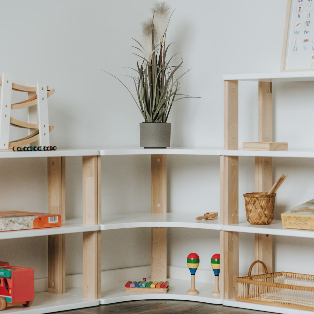 Create Your Own Montessori Storage Unit - White and Natural