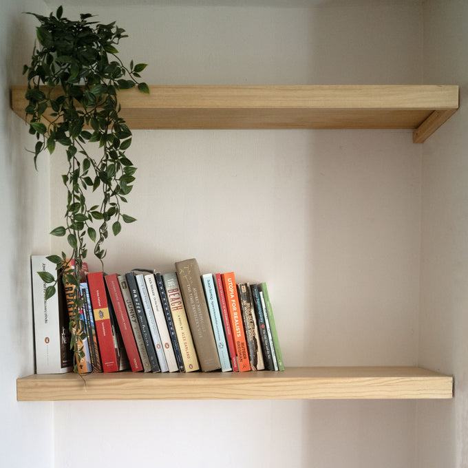 Solid Pine Wood Alcove Floating Shelves