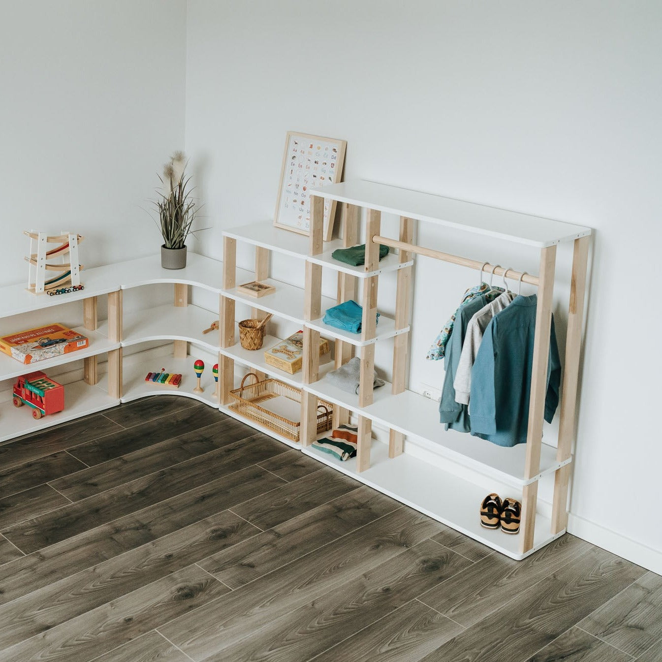 Create Your Own Montessori Storage Unit - White and Natural