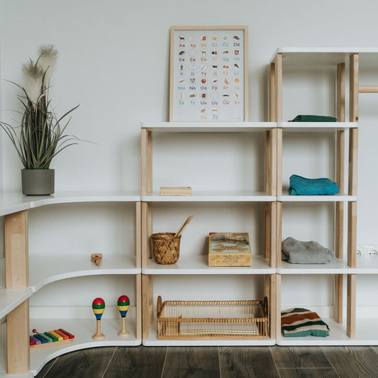 Create Your Own Montessori Storage Unit - White and Natural