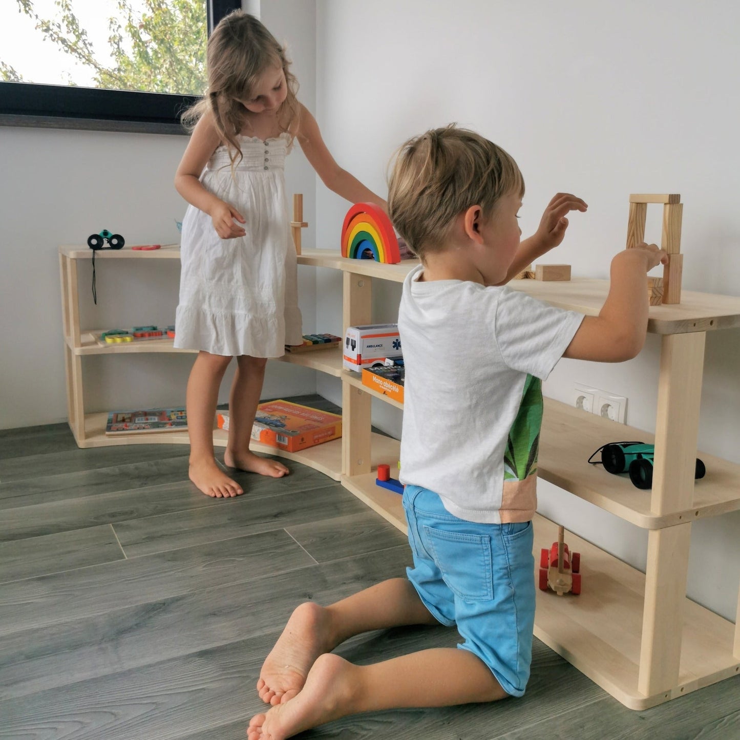 Create Your Own Montessori Storage Unit - Natural Wood Finish