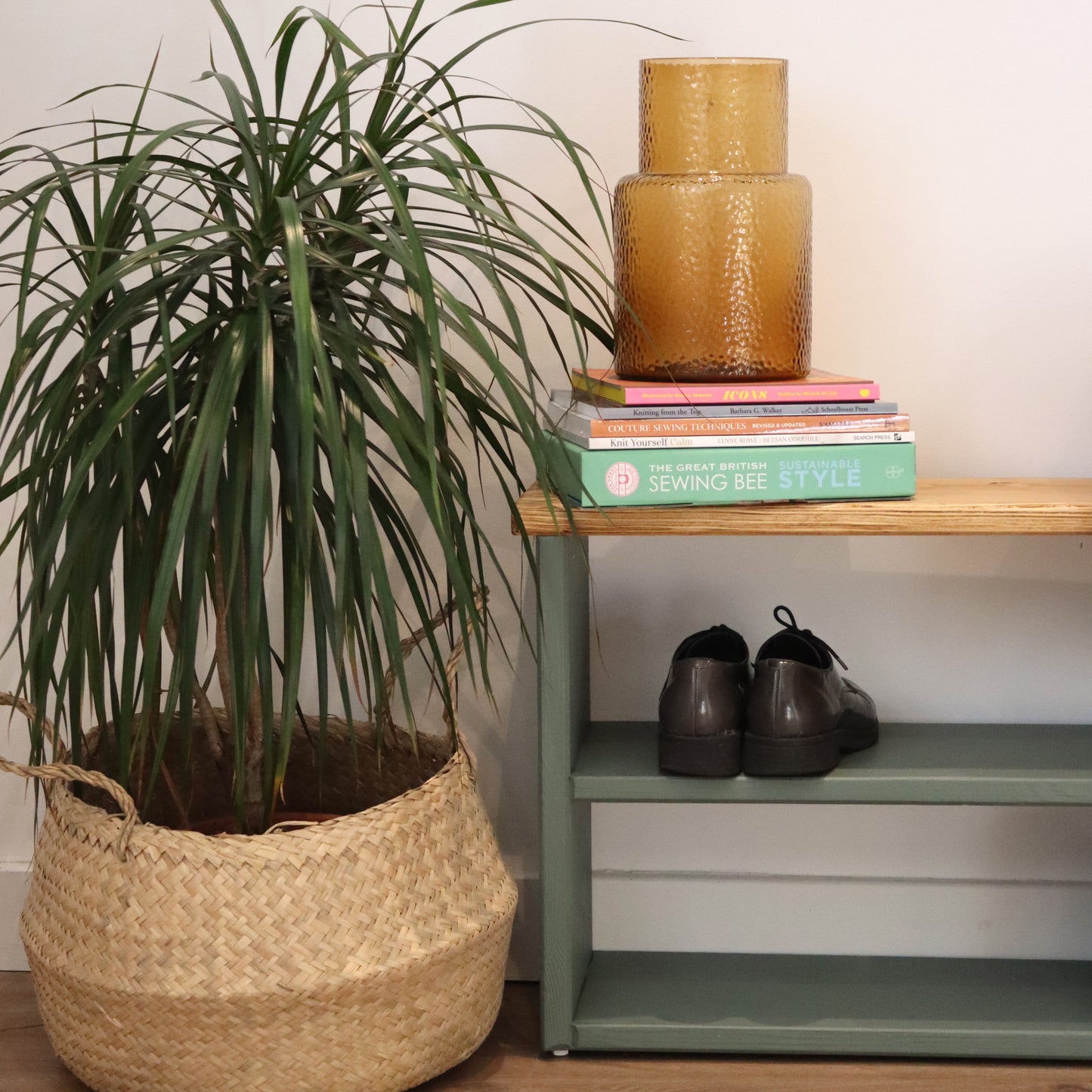 Wooden Shoe Storage Bench Narrow