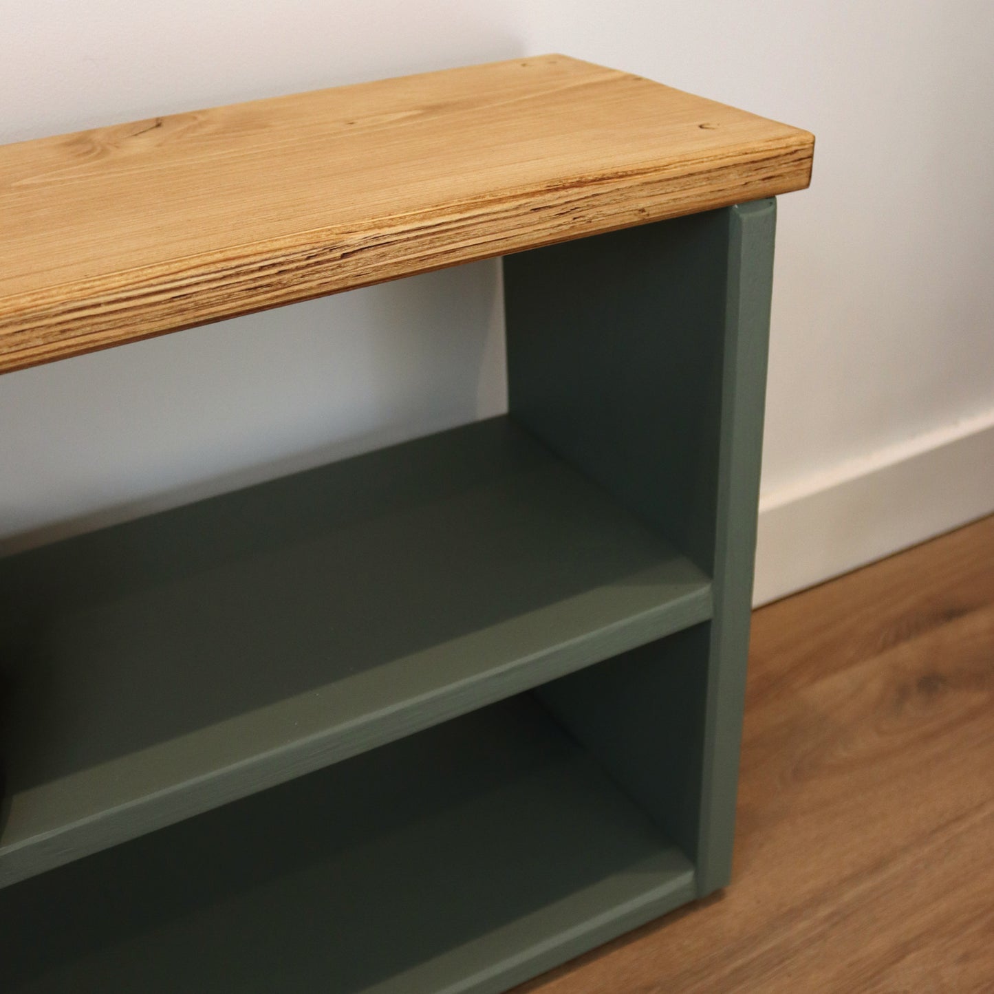 Wooden Shoe Storage Bench Narrow