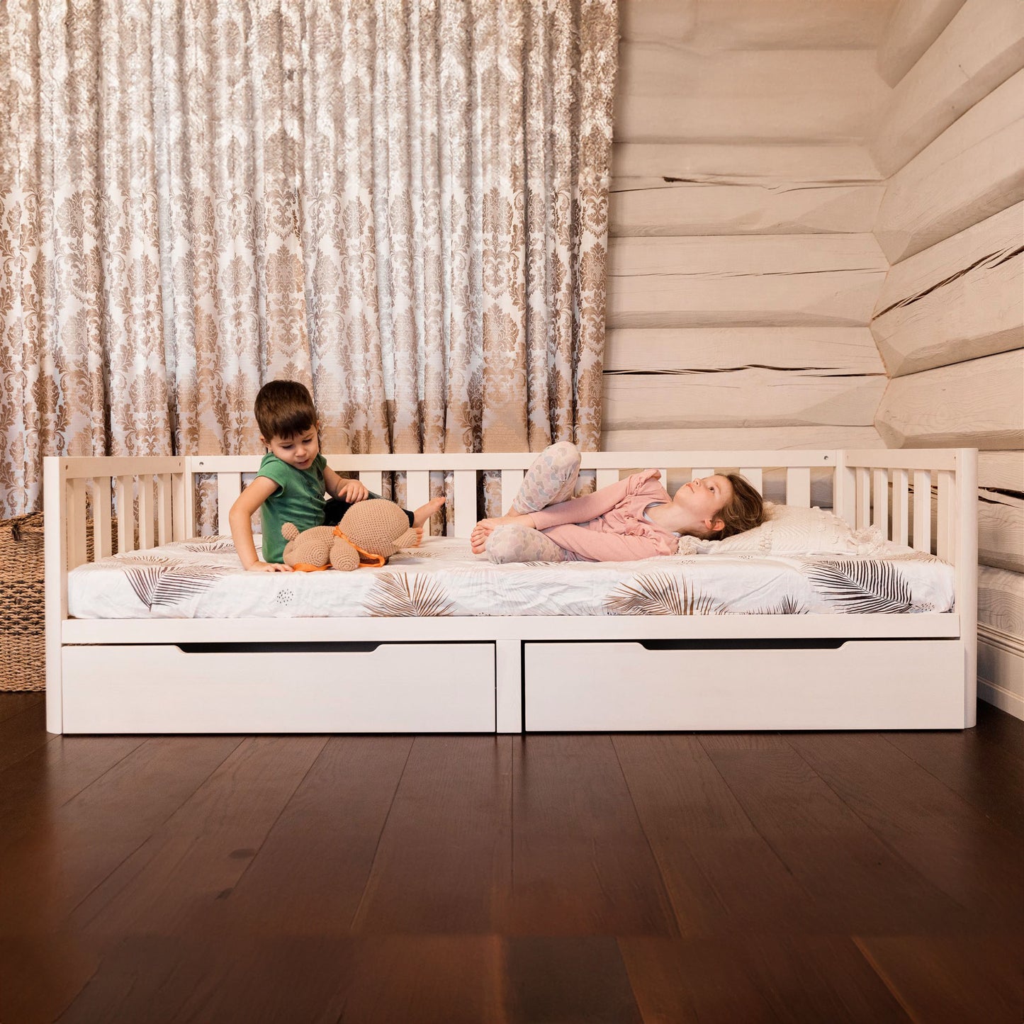 Toddler Bed On Legs and Mattress Bundle