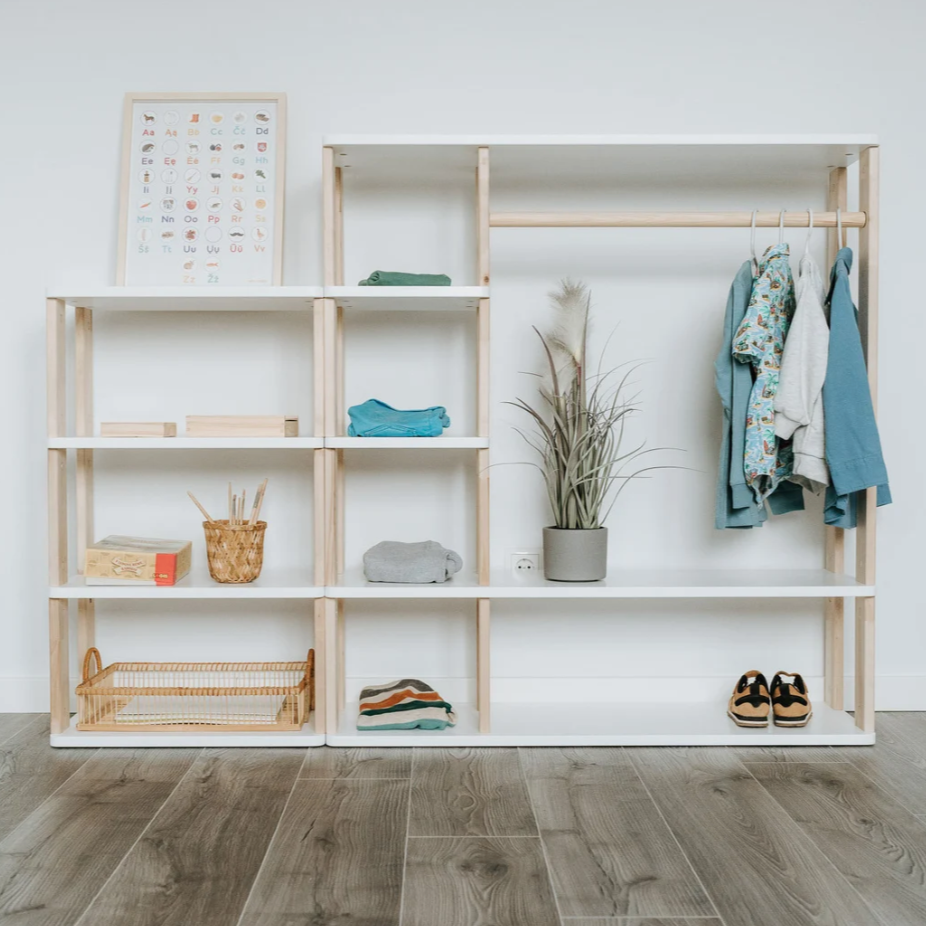 Create Your Own Montessori Storage Unit - White and Natural