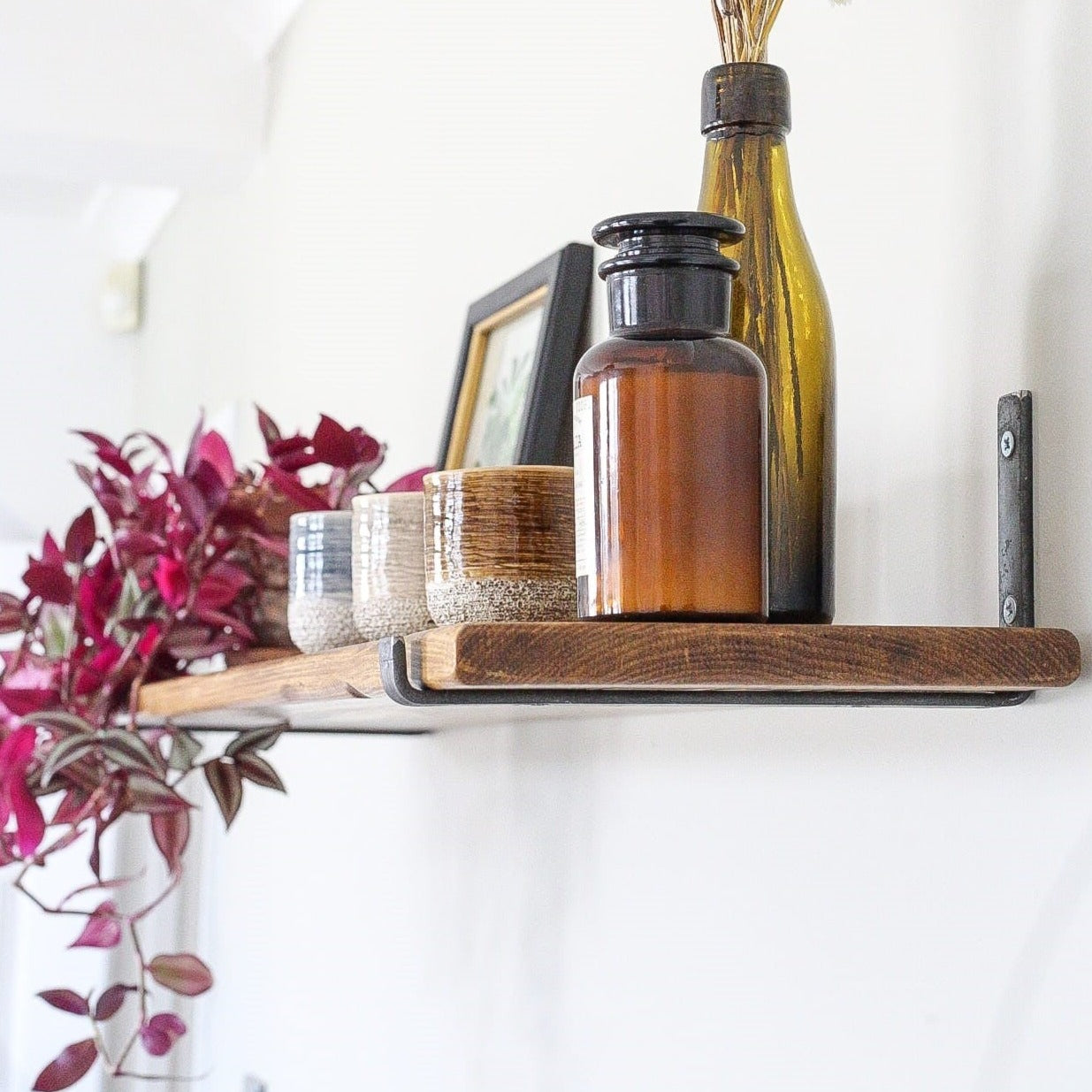 Thin Rustic Shelves with Brackets