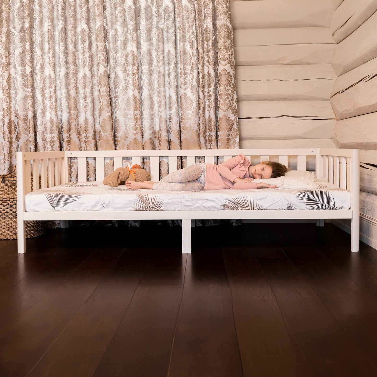 Toddler Bed On Legs and Mattress Bundle