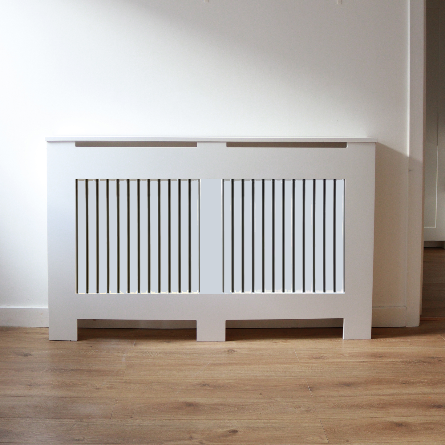 Custom Sized Radiator Cover: Narrow Gap Vertical Slats