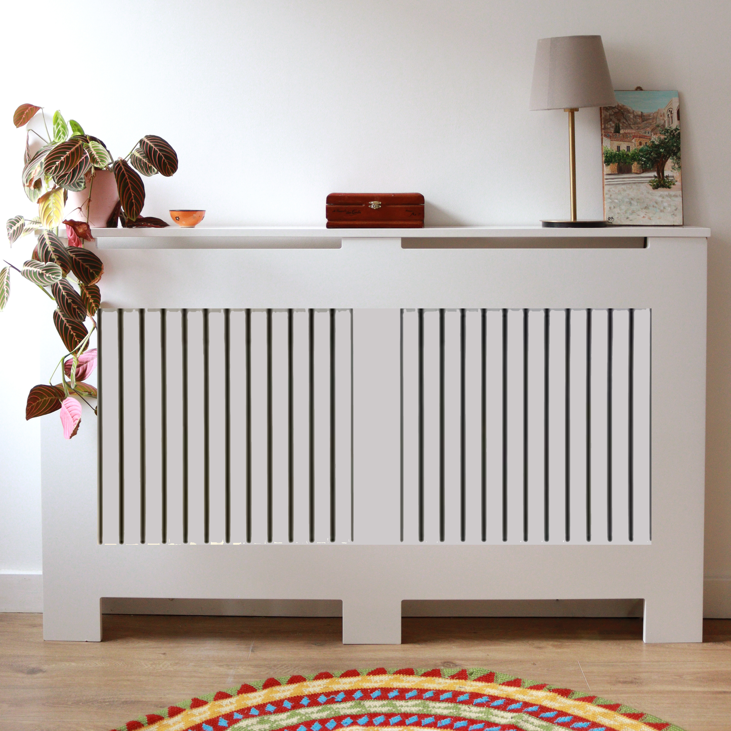 Custom Sized Radiator Cover: Narrow Gap Vertical Slats